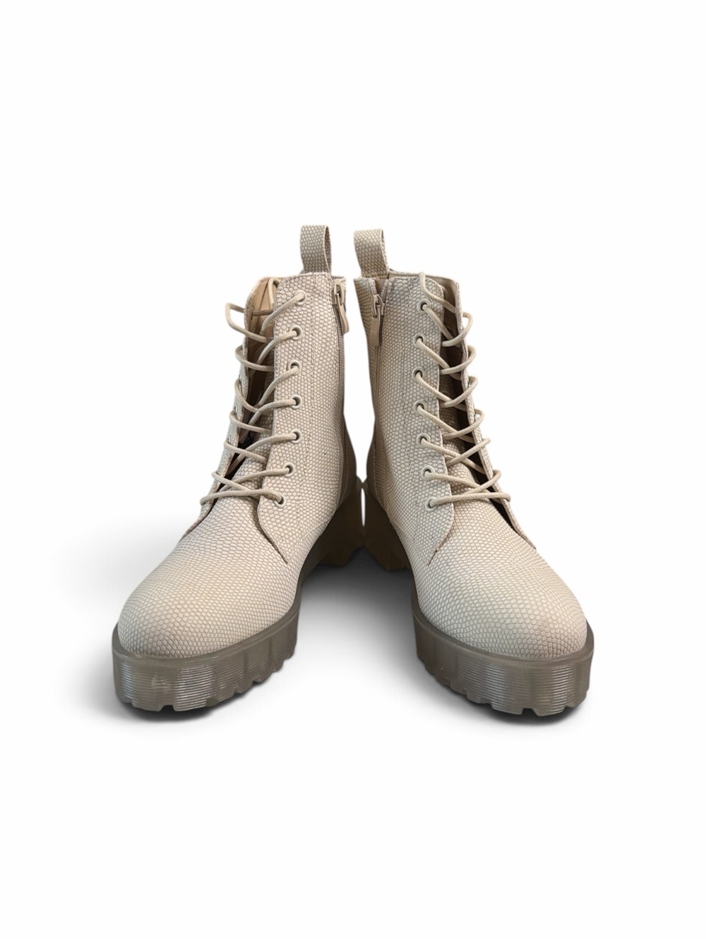Dirty Laundry Cream Lace-Up Chunky Combat Boots - Picture 5 of 5